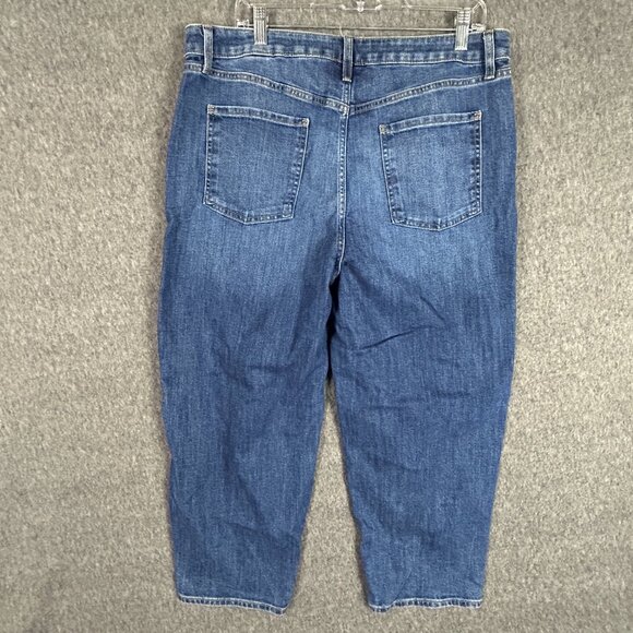 Chicos Jeans Womens 2.5R/Size 14R Blue Stretch Denim Straight Leg Cropped Length - Picture 9 of 13